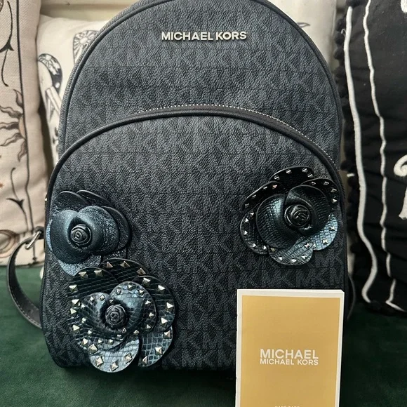 Michael Kors Navy Floral Backpack Michael Kors Navy and White Floral Backpack small main image 3